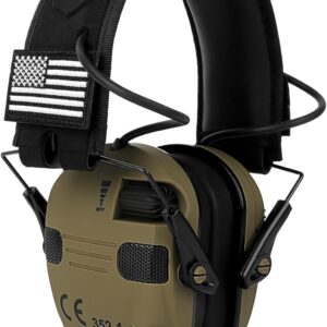 Floriogra Electronic Ear Protection for Shooting with 5X Sound Amplification, Active Ear Protection for Gun Range, NRR 23dB Hearing Protection for Shooters, Noise Reduction Headphones for Hunting